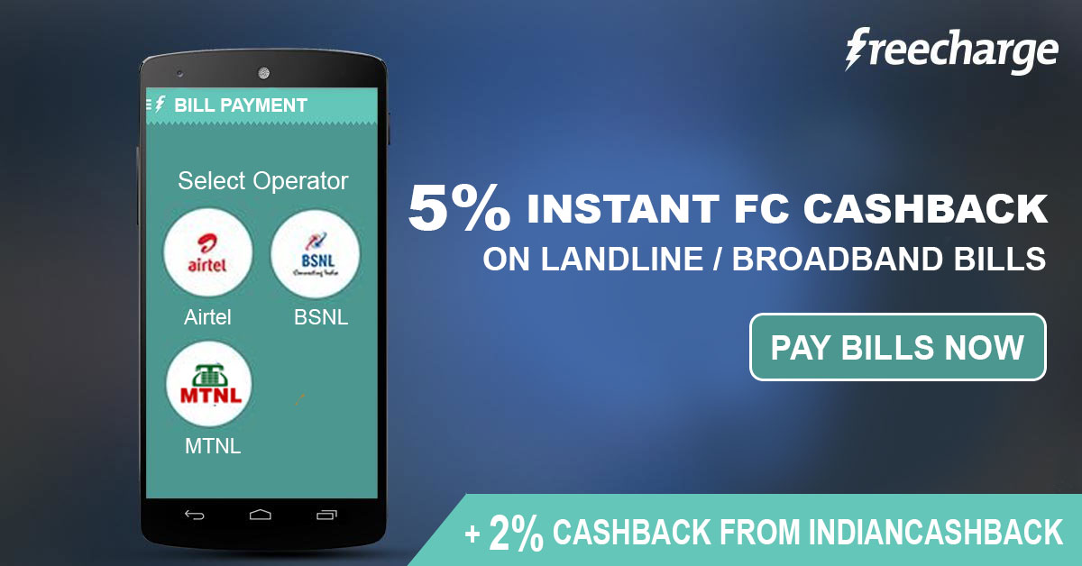 freecharge-bill-payment-get-5%-cashback-with-2%-from-indiancashback