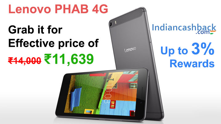 Lenovo PHAB 4G-just-for-rs13,580-cashbacks-discounts-low-price